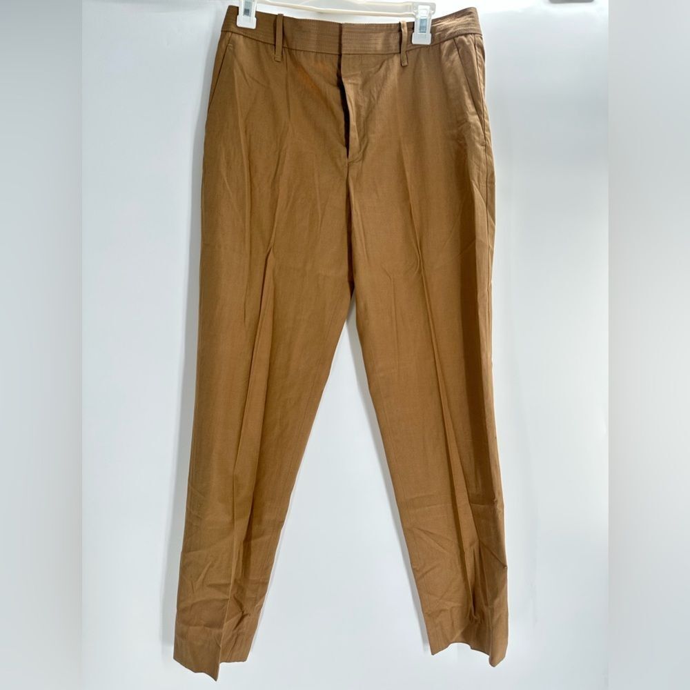 rag & bone Camel Cotton Trouser Pant 6 Slim Straight Tailored Career Office